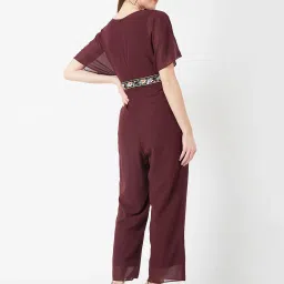 Miss Chase Wine Maxi Jumpsuit image 2
