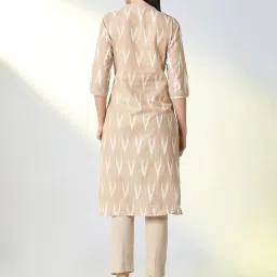 showoffff Showoff Beige Cotton Regular Fit Printed Kurta image 2