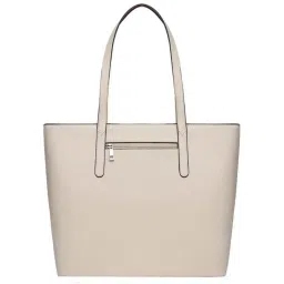 KLEIO Cream Solid Medium Tote Handbag image 3