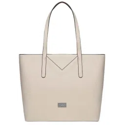 KLEIO Cream Solid Medium Tote Handbag image 1