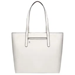KLEIO White Solid Medium Tote Handbag image 3