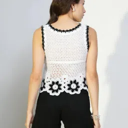 showoffff Showoff White Regular Fit Self Tops image 2