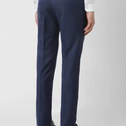 Van Heusen Navy Slim Fit Checks Trousers image 2