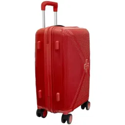 Swiss Military Red 8 Wheels Large Hard Cabin Trolley Bag image 2