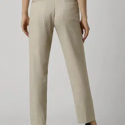 Van Heusen Beige Chequered Trousers image 2