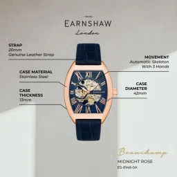 EARNSHAW ES-8148-0A Beauchamp Skeleton Automatic Watch for Men image 5