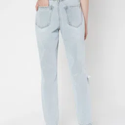 Vero Moda Light Blue Relaxed Fit Distressed Jeans image 2