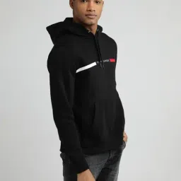 Tommy Hilfiger Black Cotton Regular Fit Logo Printed Hooded Sweatshirts image 4