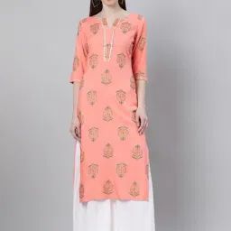 gerua by libas Libas Pink Printed Straight Kurta-picture-13
