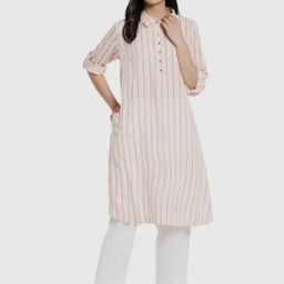 Fabindia Off-White Stripes Straight Kurta-picture-13