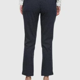 Van Heusen Navy Checkered Formal Trousers image 2
