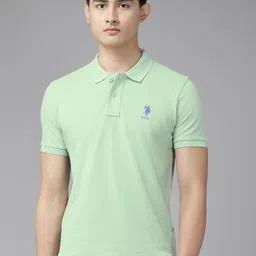 U.S. Polo Assn. Polo Collar Pure Cotton Slim Fit T-shirt-picture-57
