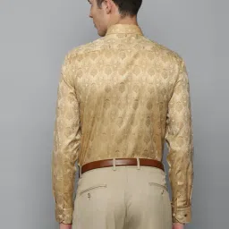 Louis Philippe Gods & Kings Khaki Cotton Regular Fit Printed Shirts image 2