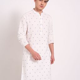 indus route by Pantaloons Men Quirky Printed Thread Work Dobby Kurta-picture-34