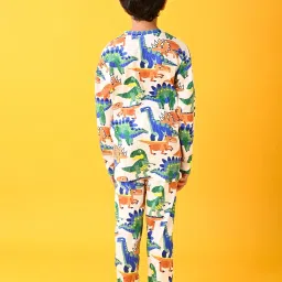 Anthrilo Boys White Printed Pyjama Set image 2