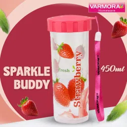 Varmora Sparkle Buddy Pink Plastic Unbreakable Smart Shaker - 450 ml image 2