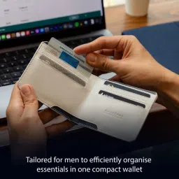 Scarters Abandance Navy Blue Small Bi-Fold Wallet for Men image 2