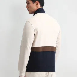 U.S. Polo Assn. Denim Co. White Cotton Regular Fit Colour Block Sweatshirt image 2