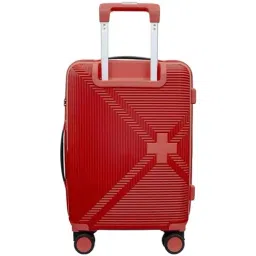 Swiss Military Red 8 Wheels Large Hard Cabin Trolley Bag image 3