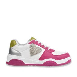 Shoetopia Women's White & Pink Sneakers image 2