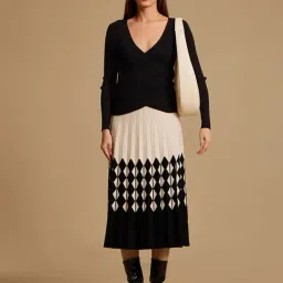 Kazo Black Viscose Slim FitTops-image-46