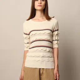 Only Cream Striped Top image 2