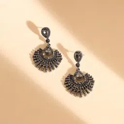 SOHI Rhinestone Circular Drop Earrings For Women-image-48