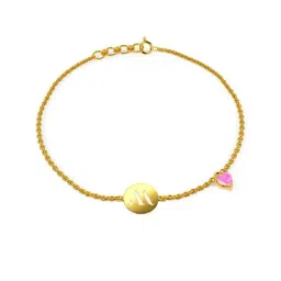 Kisna Diamond & Gold Jewellery 18k Initial M Pure Gold Bracelet for Women-picture-183