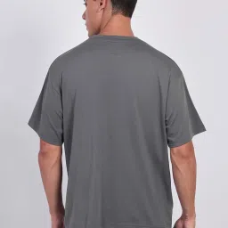 Lee Grey Loose Fit Graphic Print Cotton Oversized Crew T-Shirt image 2