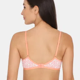 Zivame Peach Printed Half Coverage Double Layered T-Shirt Bra image 2