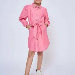Peppermint Kids Pink Polyester Regular Fit 1 Dress-image-24