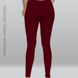 Lyra Wine Premium Cotton Ankle Length Leggings image 2