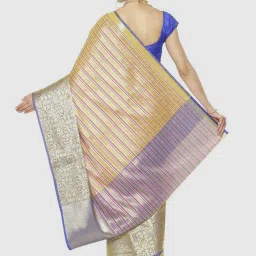 Banarasi Silk Works Beige Woven Saree With Unstitched Blouse image 2