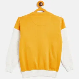 Duke Kids Mustard & White Printed Full Sleeves Sweatshirt image 2