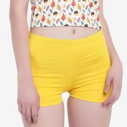 La Intimo Yellow Solid Fash Melange Resort Beach Wear Boyshorts-image-58