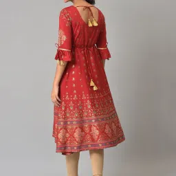 Aurelia Red Regular Fit Floral Kurta image 2
