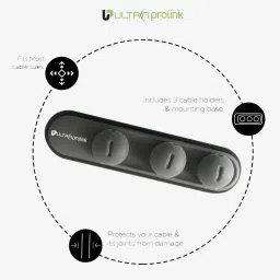 ULTRAPROLINK UM1001 Cable Tidy Magnetic Cable Organizer (Grey) image 2