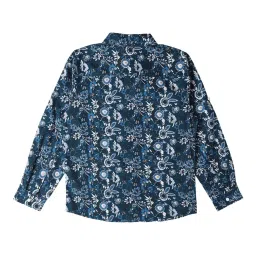 Allen Solly Junior Navy Floral Print Full Sleeves Shirt image 2