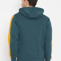 Duke Teal Regular Fit Colour Block Hooded Sweatshirt image 2