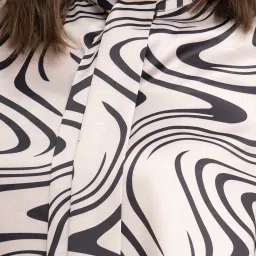 Fablestreet Light Beige & Black Printed A Line Dress image 5