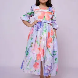 Peppermint Kids Purple Satin Flared Fit 1 Dress-picture-20