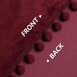 STITCHNEST Maroon Velvet Window Curtain With Tieback & Eyelets - 5 Ft - Set of 2 image 2