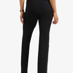 BlissClub Black Plain Mid Rise Pants image 2