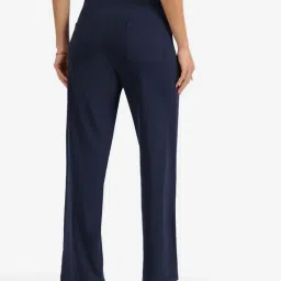 BlissClub Navy Cotton High Rise Pants image 2