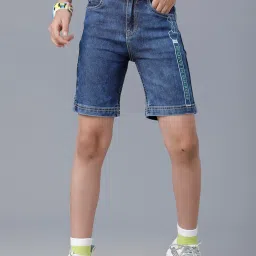 Under Fourteen Only Kids Navy Printed Shorts image 1