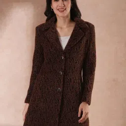 Globus Orange Printed Overcoat-image-17