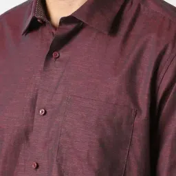 Van Heusen Maroon Regular Fit Texture Shirt image 4