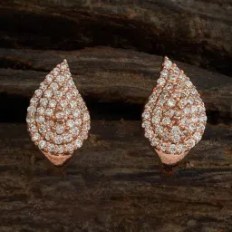 Kushal's Fashion Jewellery Rose Gold Tone Plated Earrings for Women-picture-13