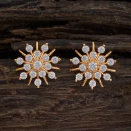 Kushal's Fashion Jewellery White Golden Earrings for Women-picture-17