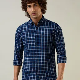 TIM PARIS Standard Grid Tattersall Checks Checked Spread Collar Pure Cotton Casual Shirt-picture-20